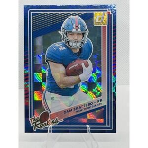 2025 Donruss Cam Skattebo The Rookies Blue Checker Holo RC Giants